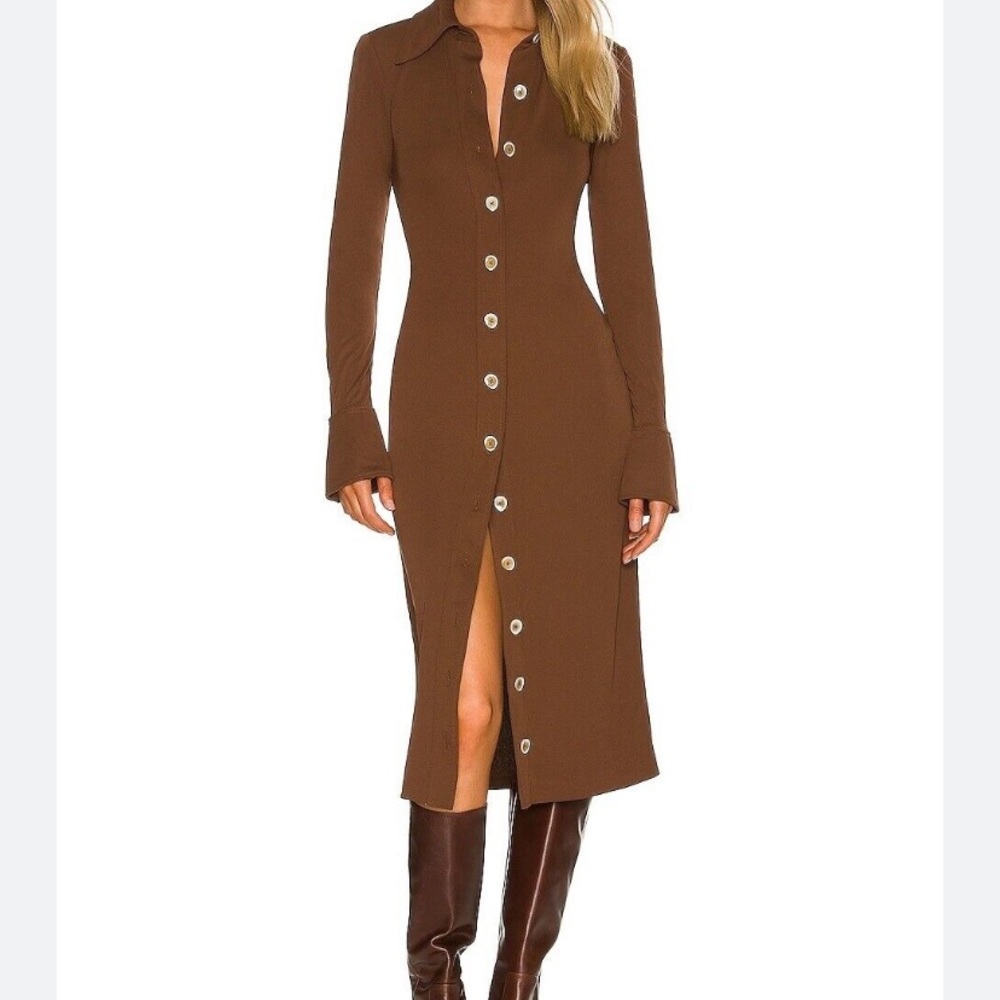 Song of style Alice Midi Dress in Chocolate Brown